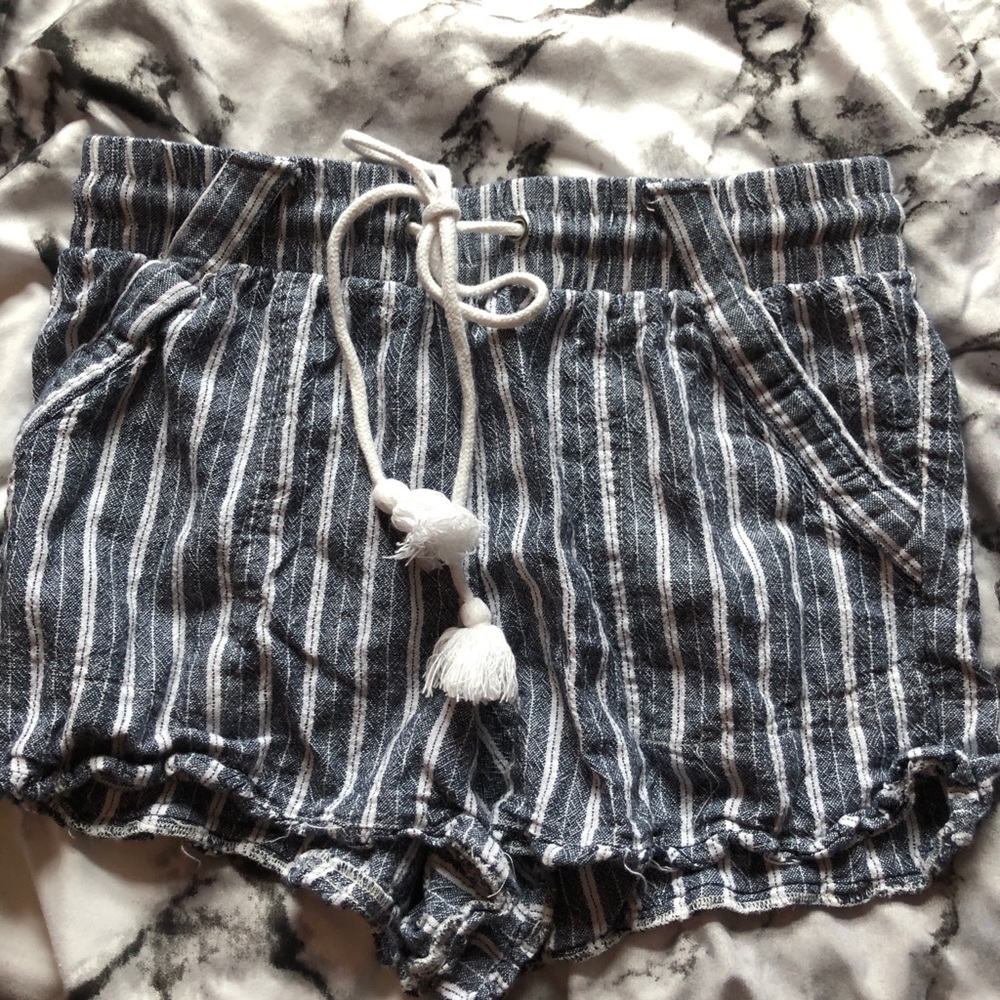 striped paperbag shorts